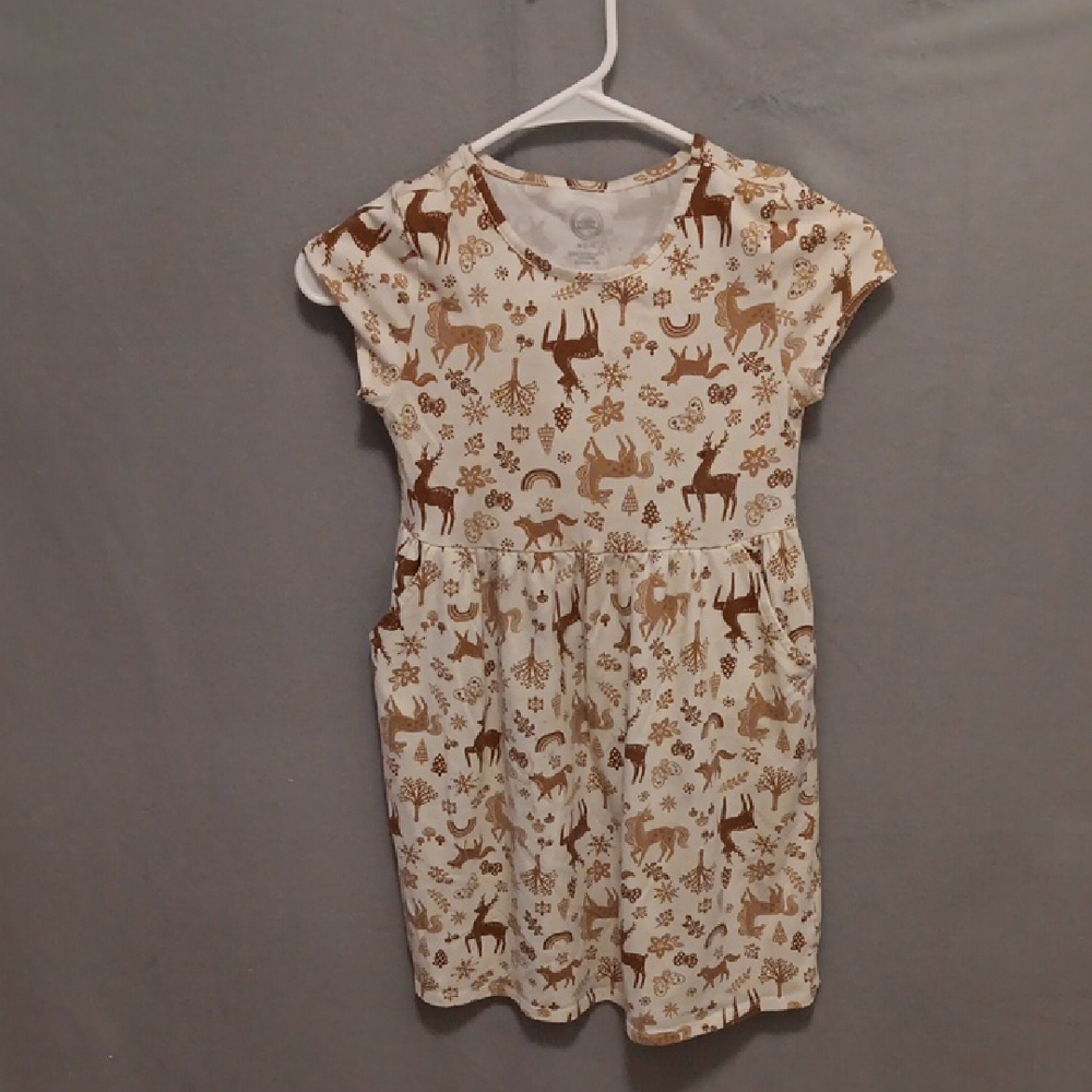 Wonder Nation Brown and White Casual Dress Medium